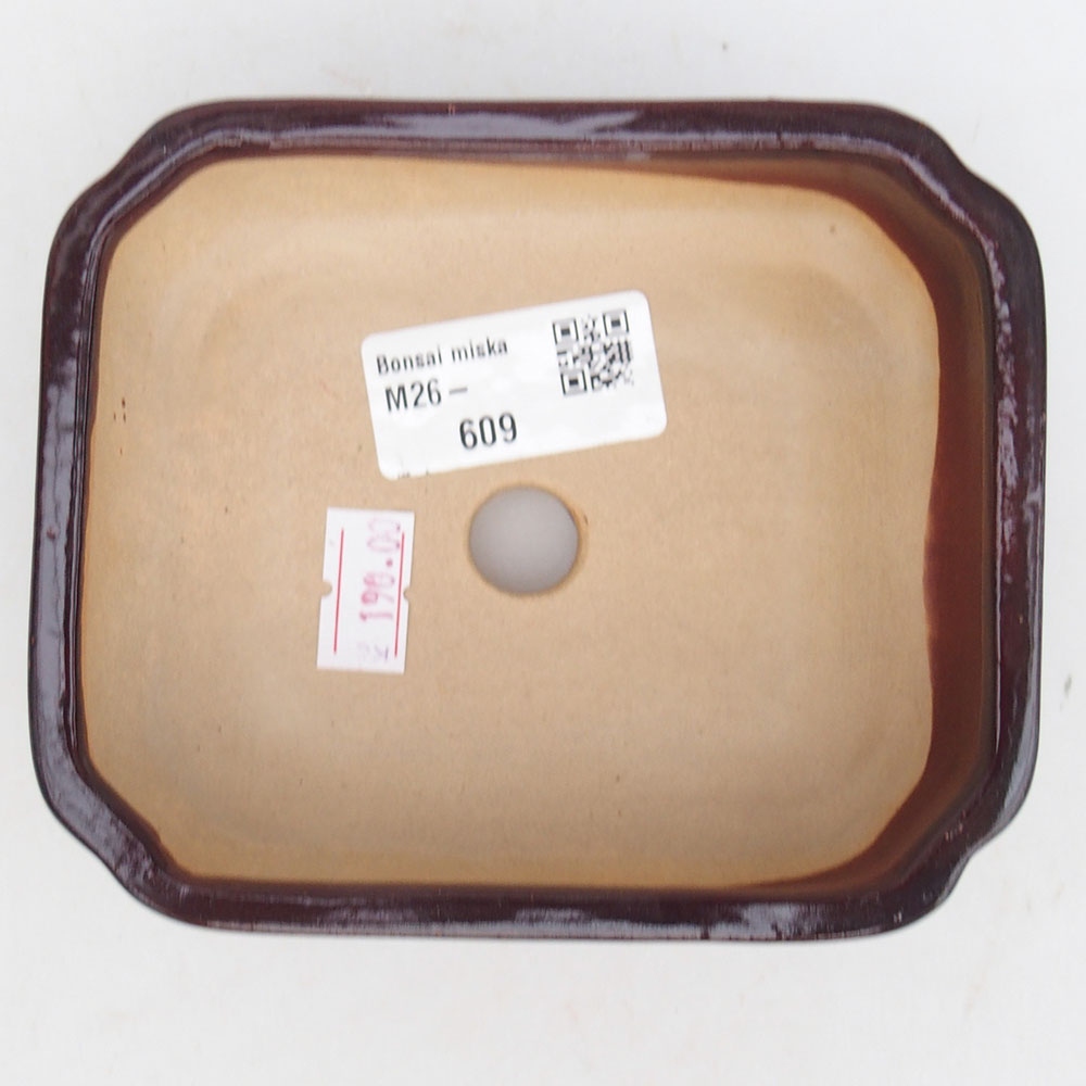Bonsaischale aus Keramik 12 x 10,5 x 4 cm, braun