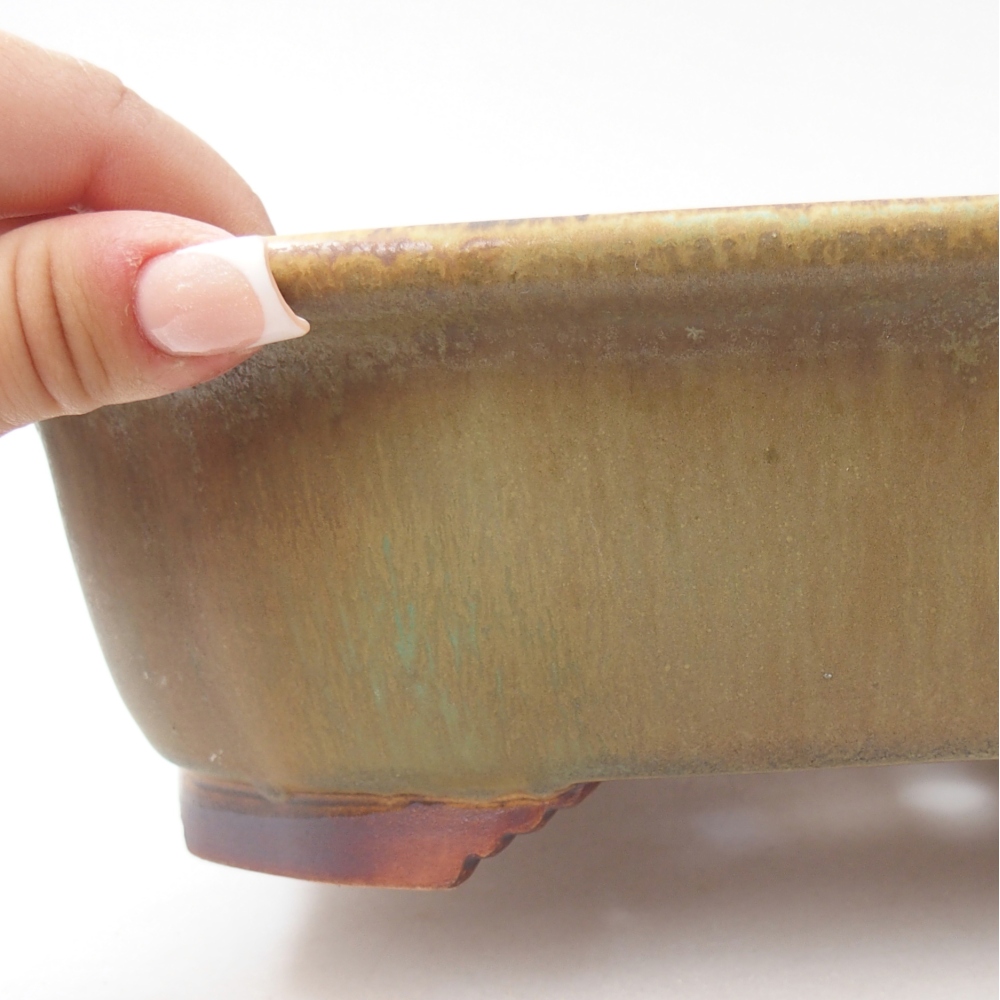 Bonsaischale aus Keramik 25 x 21 x 8 cm, grün