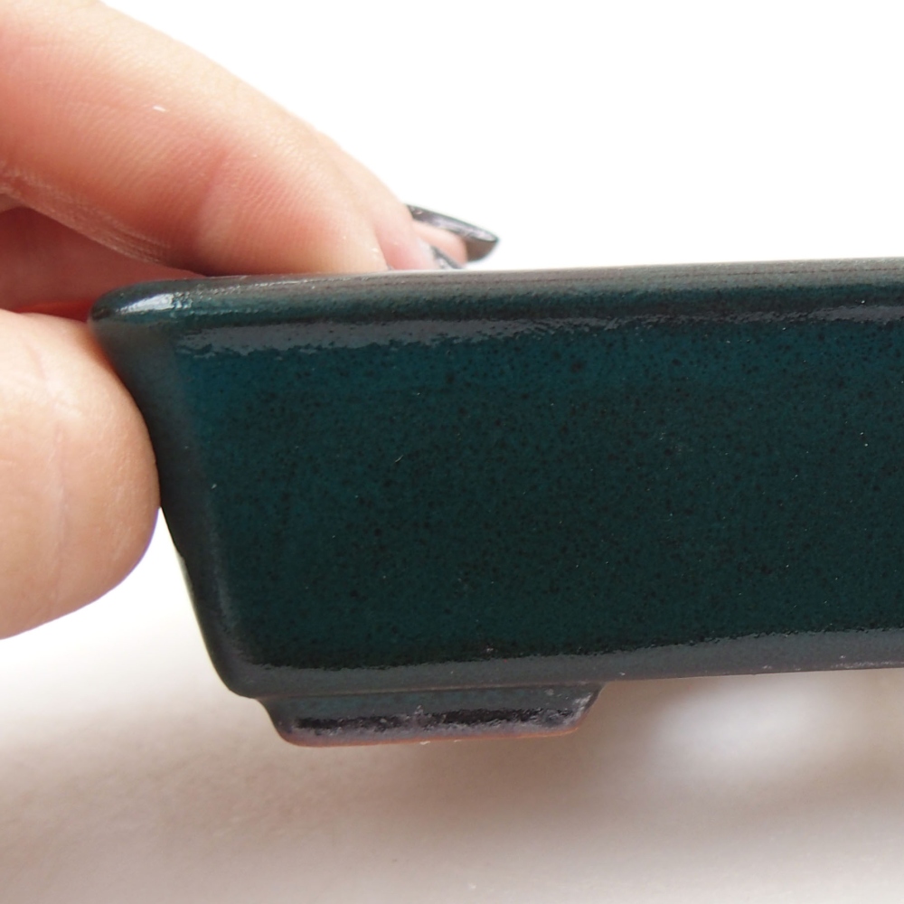 Keramik-Bonsaischale 10,5 x 8,5 x 3,5 cm, Farbe Grün