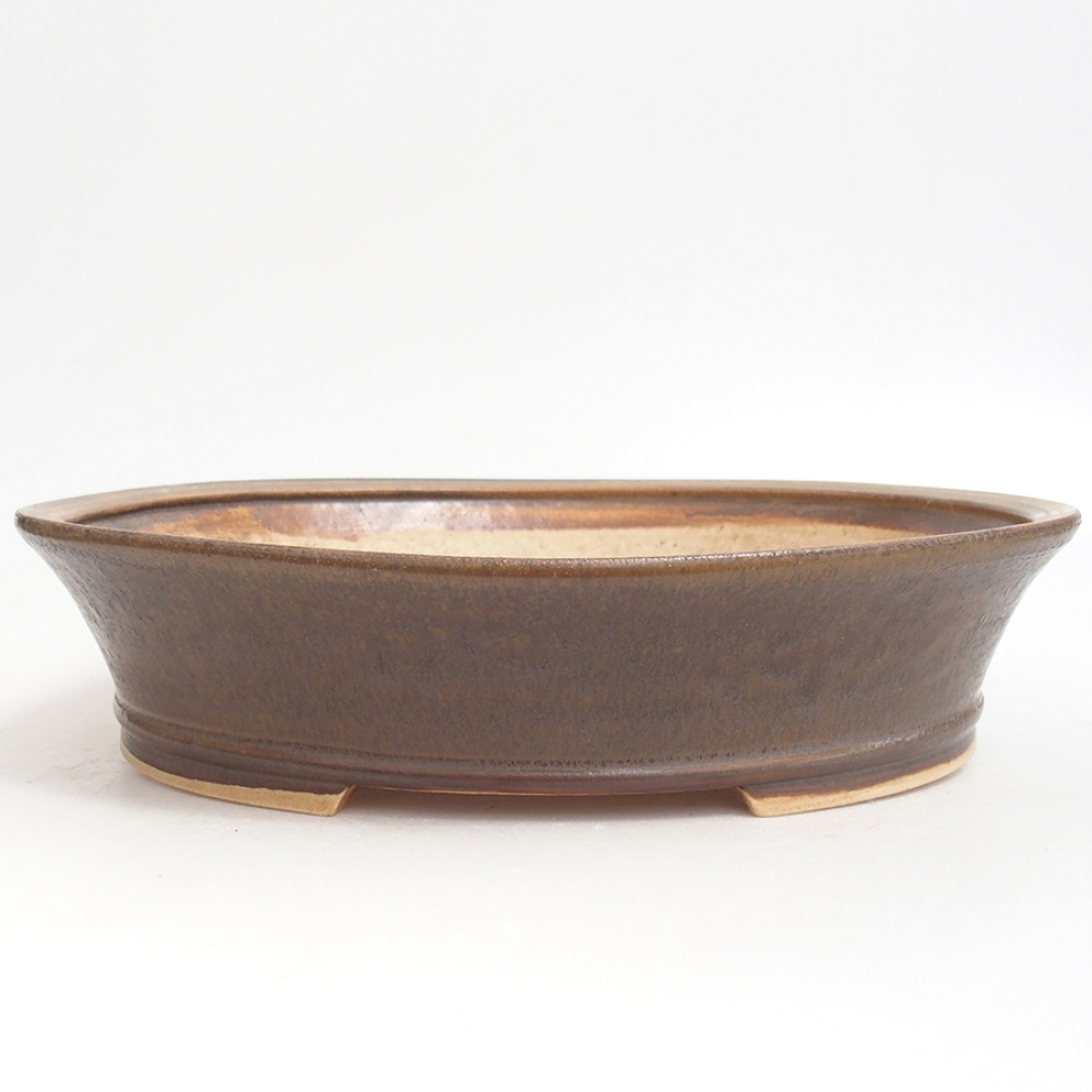 Bonsaischale aus Keramik  27,5 x 24,5 x 6  cm, Farbe braun