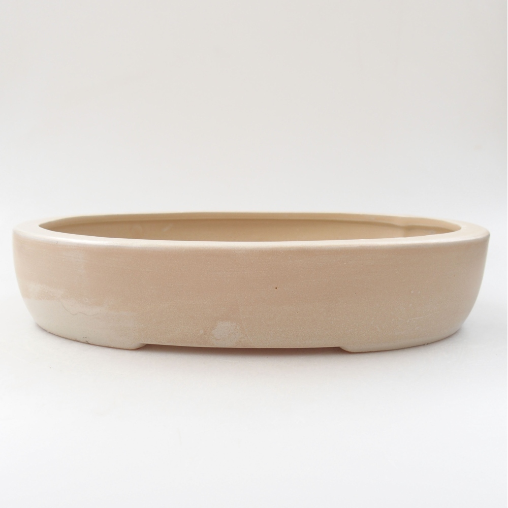 Keramik-Bonsaischale 25,5 x 22 x 8 cm, Farbe Beige