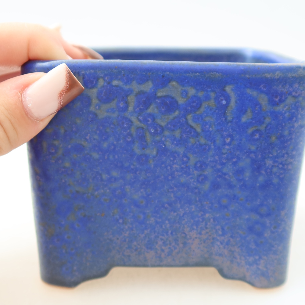 Bonsaischale aus Keramik 10 x 10 x 8 cm, Farbe blau
