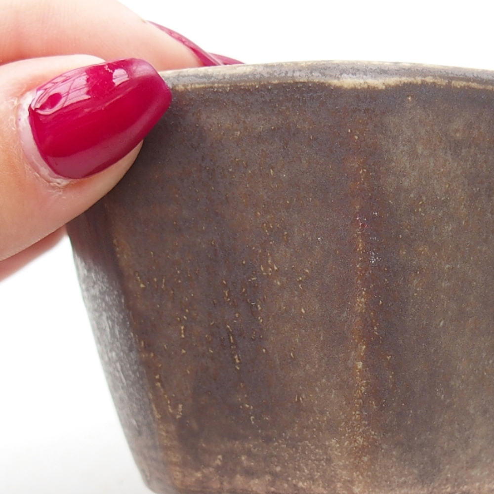 Bonsaischale aus Keramik 8,5 x 8,5 x 6 cm, Farbe braun