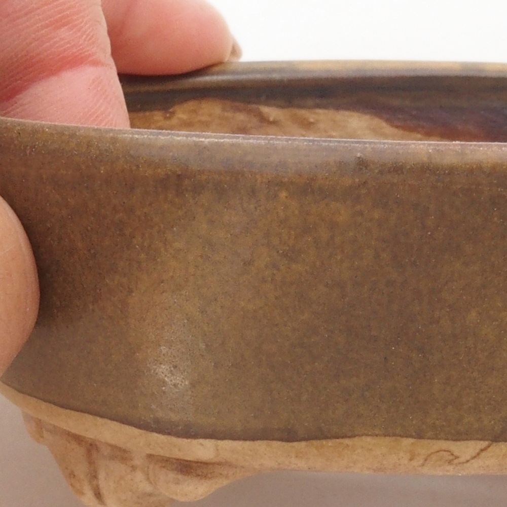 Bonsaischale aus Keramik 9 x 8 x 3,5 cm, Farbe braun