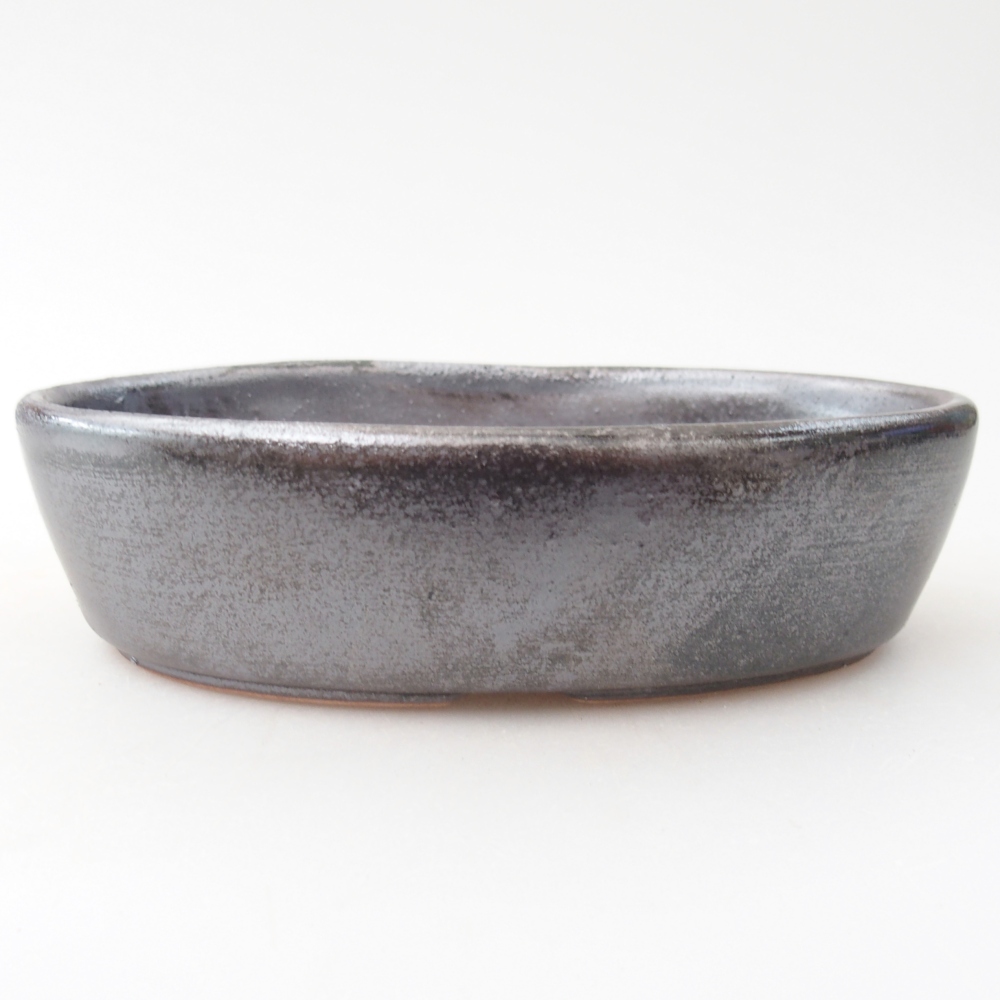 Bonsaischale aus Keramik 15 x 9,5 x 4 cm, metallfarben