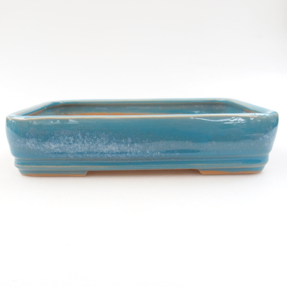 Keramik-Bonsaischale 18 x 13 x 4 cm, Farbe blau