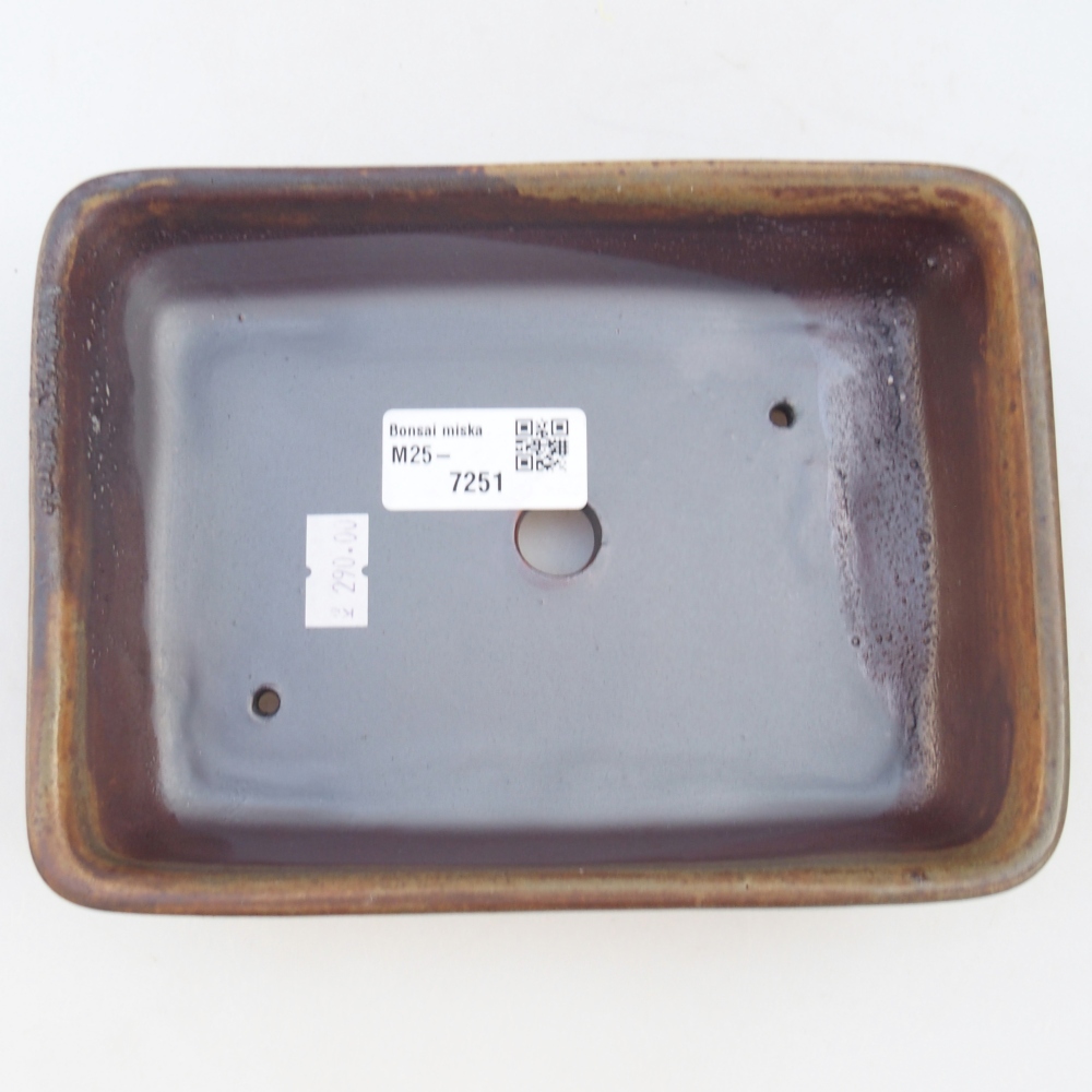 Bonsaischale aus Keramik 18,5 x 13,5 x 3,5 cm, braun