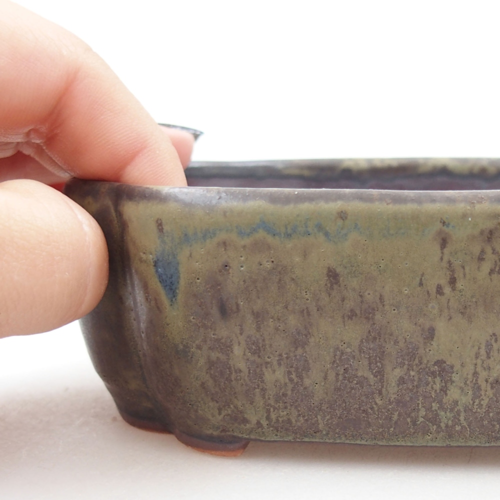 Keramik-Bonsaischale 16 x 12 x 4,5 cm, Farbe braun