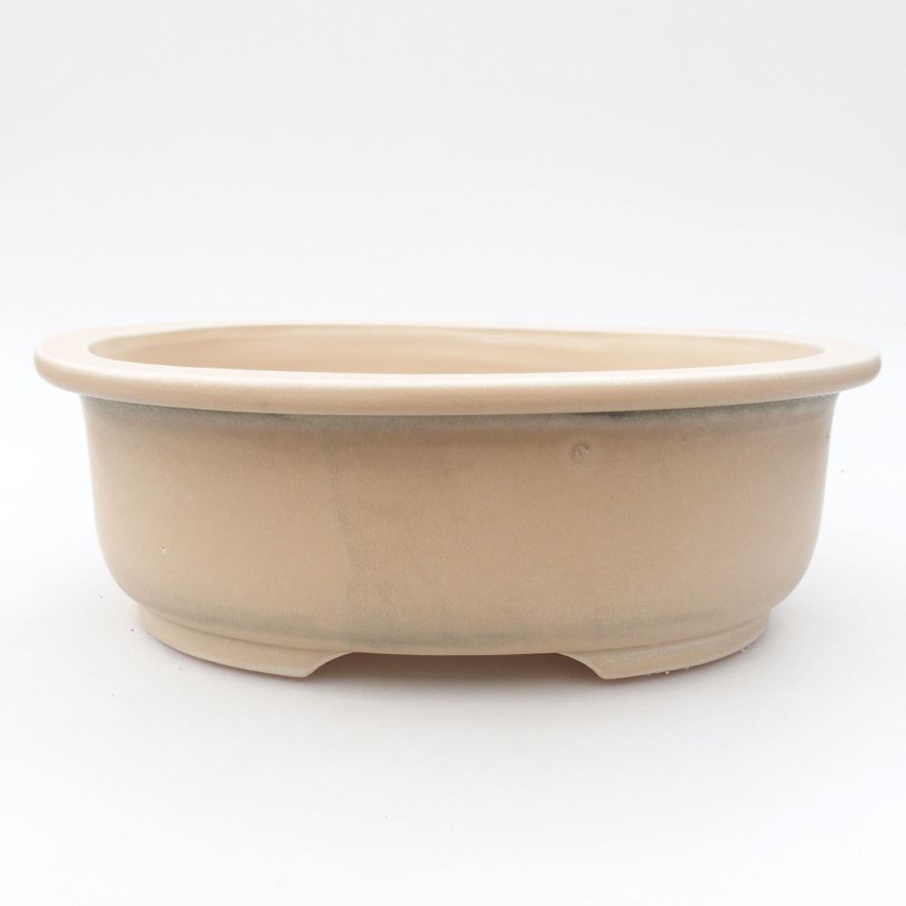 Keramik-Bonsaischale 23 x 19,5 x 7 cm, Farbe beige