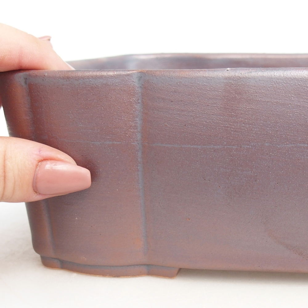 Bonsaischale aus Keramik 21 x 17 x 7 cm, metallfarben