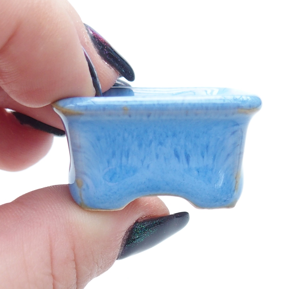 Mini-Bonsaischale 3 x 2,5 x 2 cm, Farbe blau