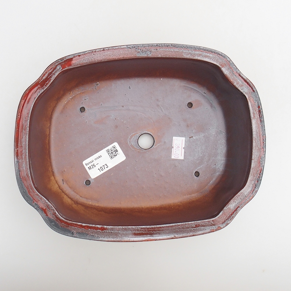 Bonsaischale aus Keramik 22 x 16,5 x 7 cm, Farbe rot