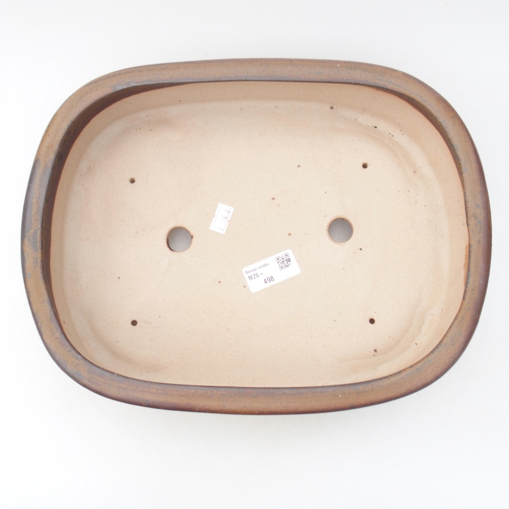 Bonsaischale aus Keramik 32 x 25 x 7,5 cm, braun