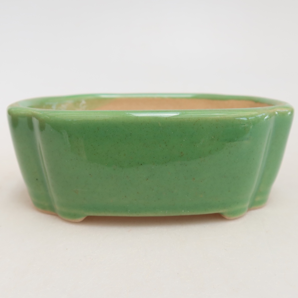Keramik-Bonsai-Schale, 10,5 × 8 × 4 cm, Farbe: grün