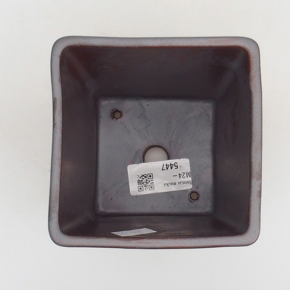Keramik-Bonsaischale 10,5 x 10,5 x 10,5 cm, Farbe metallishe