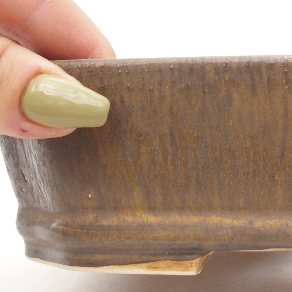 Keramik-Bonsaischale 17 x 14,5 x 5 cm, Farbe braun
