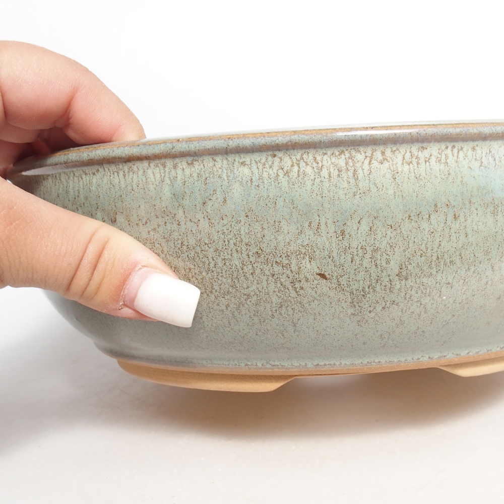 Bonsaischale aus Keramik 22,5 x 22,5 x 7 cm, grün