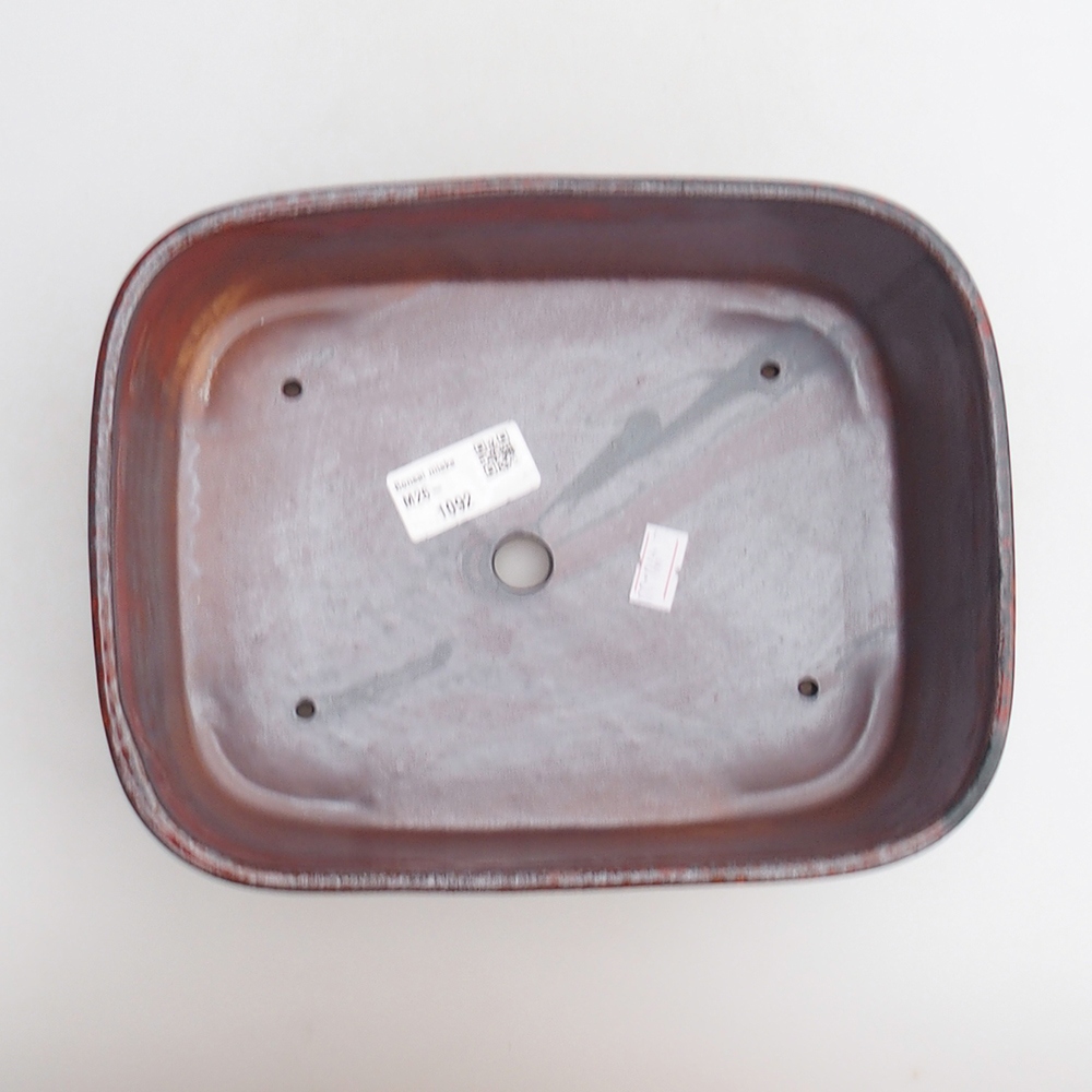 Bonsaischale aus Keramik 23 x 17 x 7,5 cm, Farbe rot