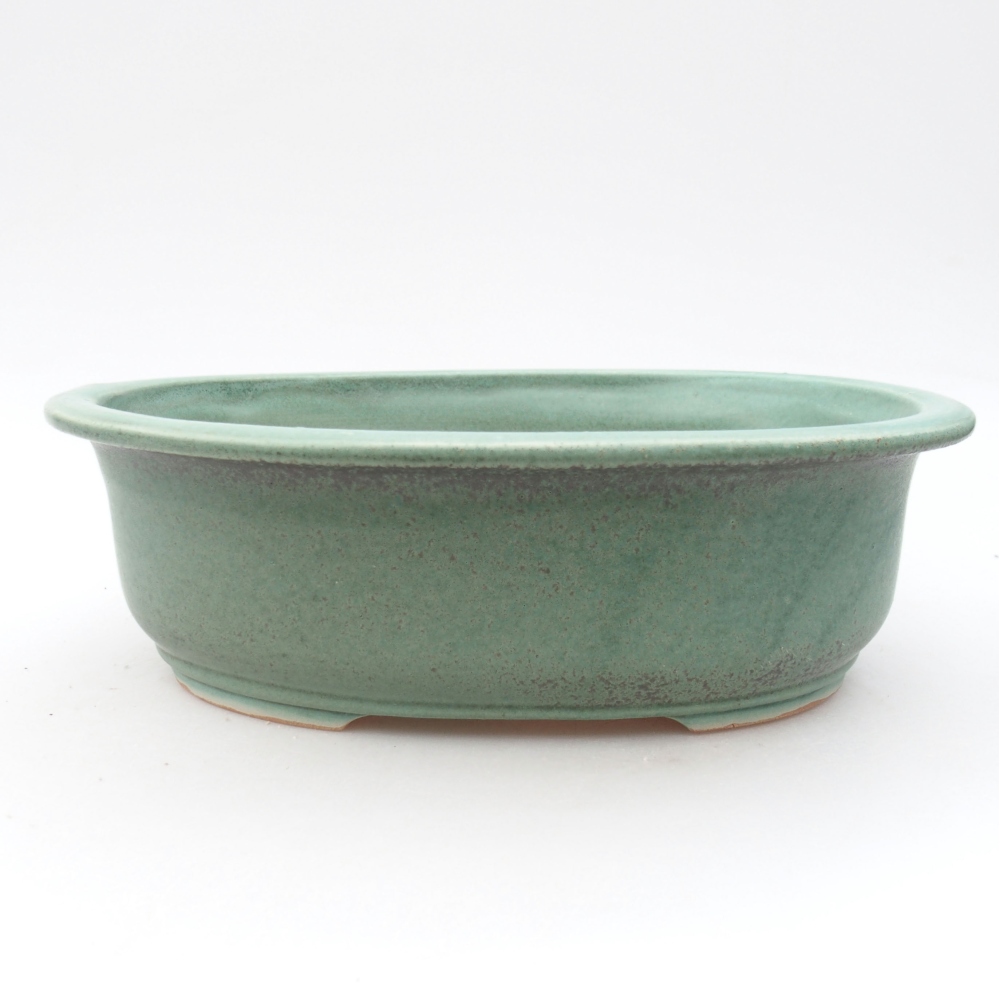 Keramik-Bonsaischale 23 x 19,5 x 7 cm, Farbe Grün