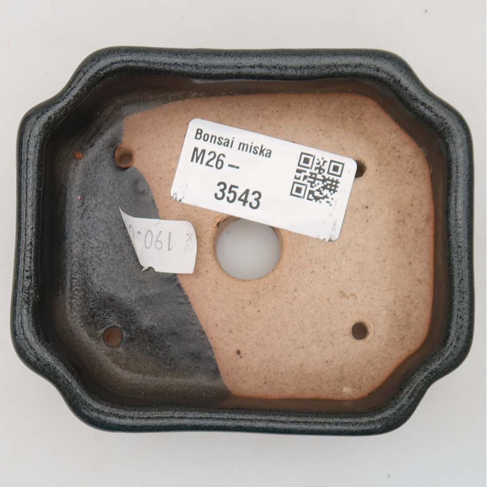 Keramik-Bonsai-Schale, 10 x 8 x 2,5 cm, Farbe: grau