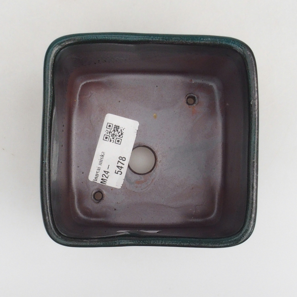 Keramik-Bonsaischale 10 x 10 x 8 cm, Farbe Grün