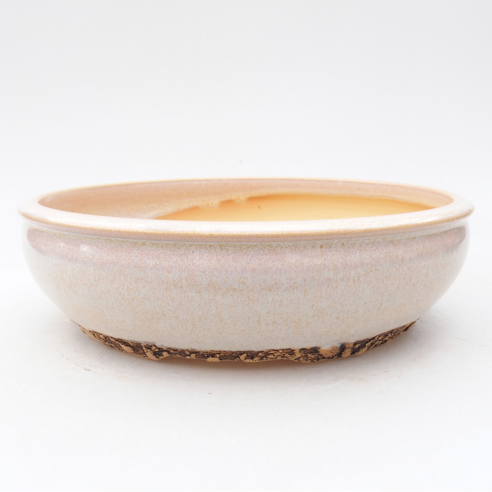 Keramik-Bonsaischale 20 x 20 x 5,5 cm, Farbe Beige