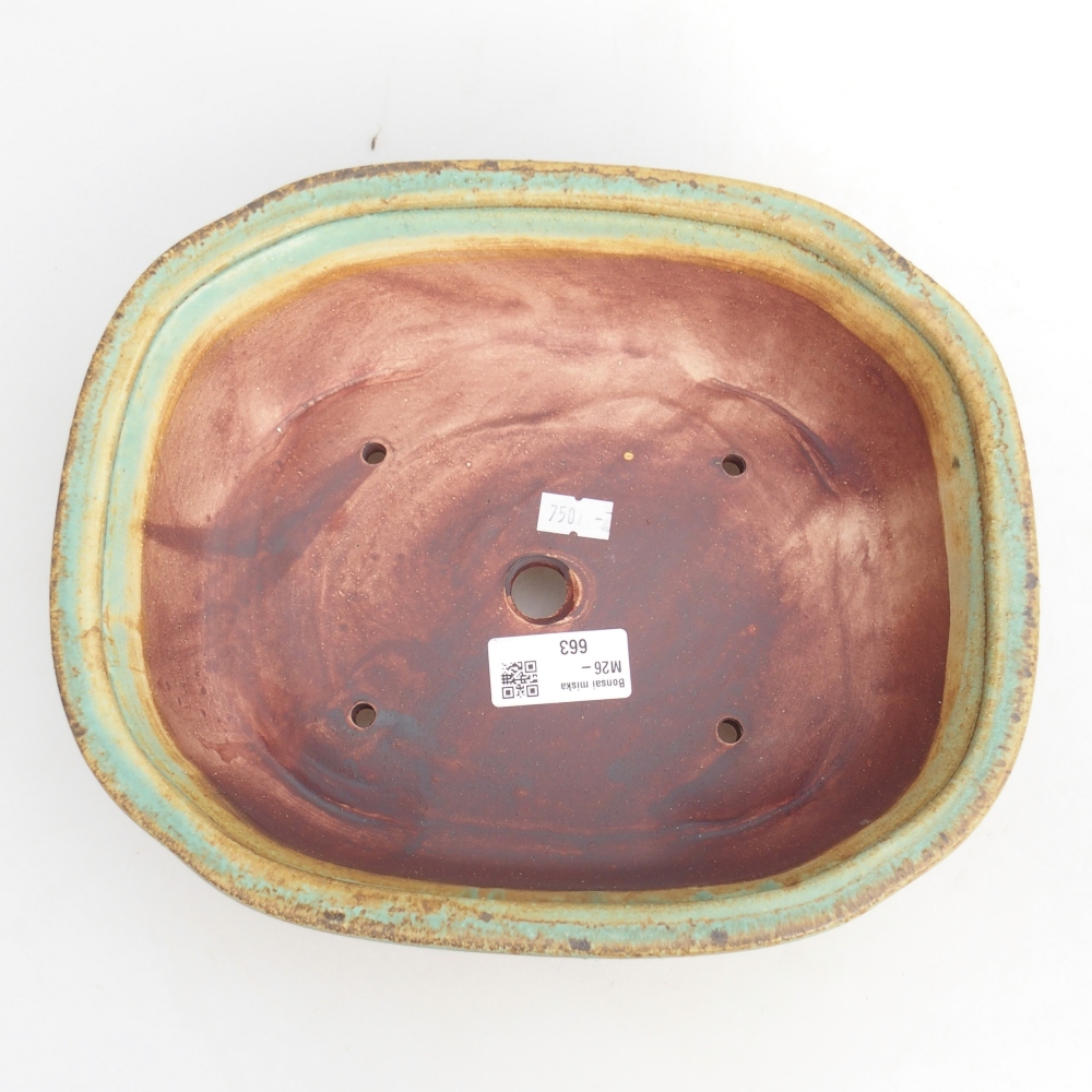 Bonsaischale aus Keramik 25,5 x 21,5 x 8 cm, grün