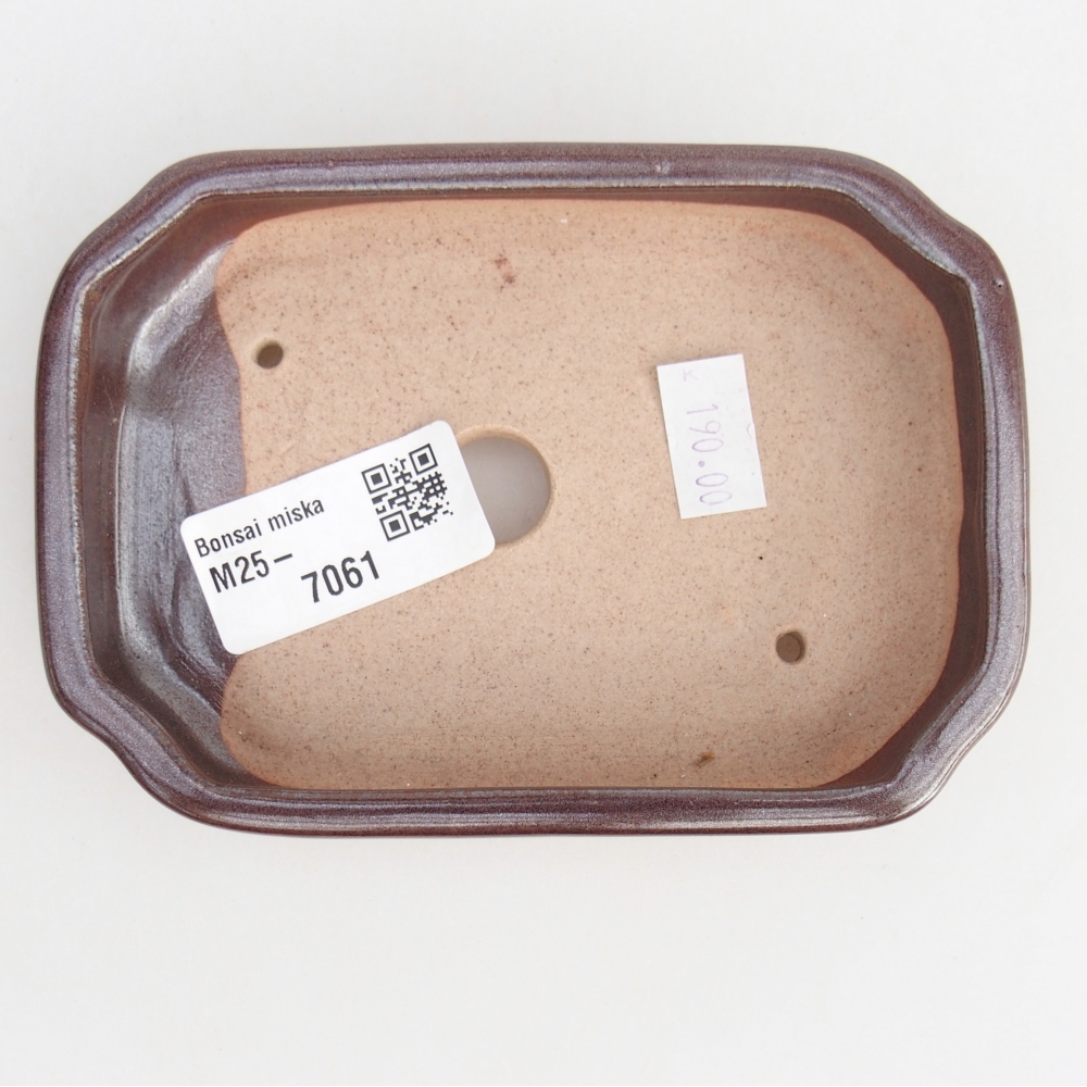 Bonsaischale aus Keramik 12,5 x 9 x 3 cm, braun