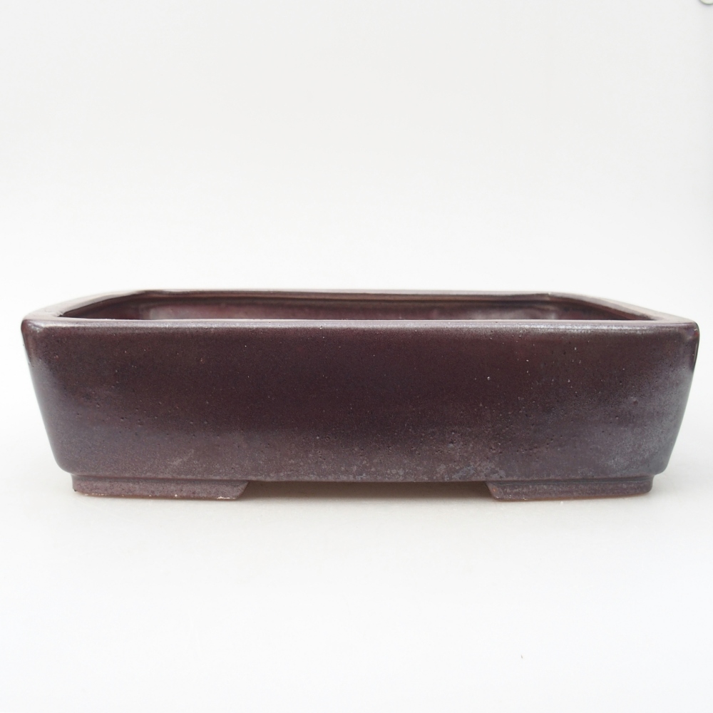 Bonsaischale aus Keramik 26,5 x 20,5 x 6,5 cm, bordeauxrot
