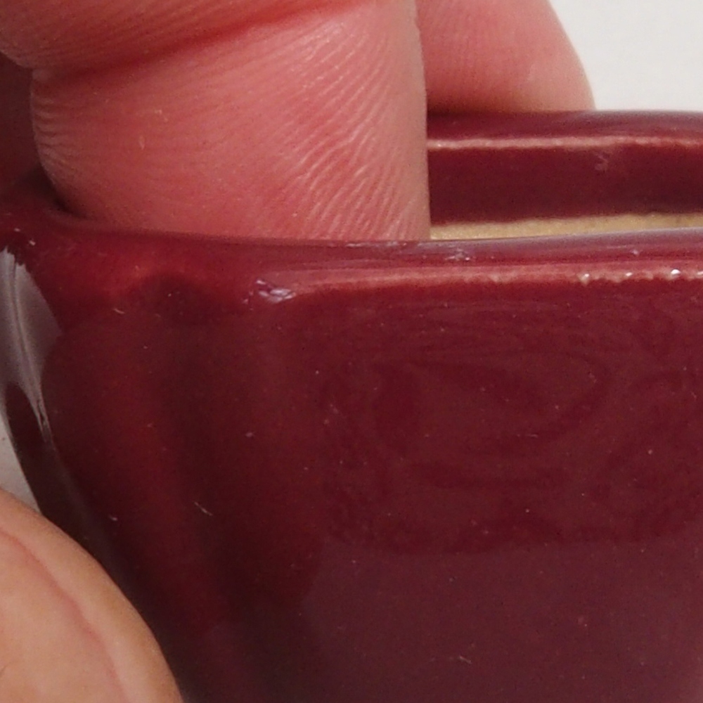 Mini-Bonsaischale 4,5 x 4,5 x 2,5 cm, Farbe Burgunder