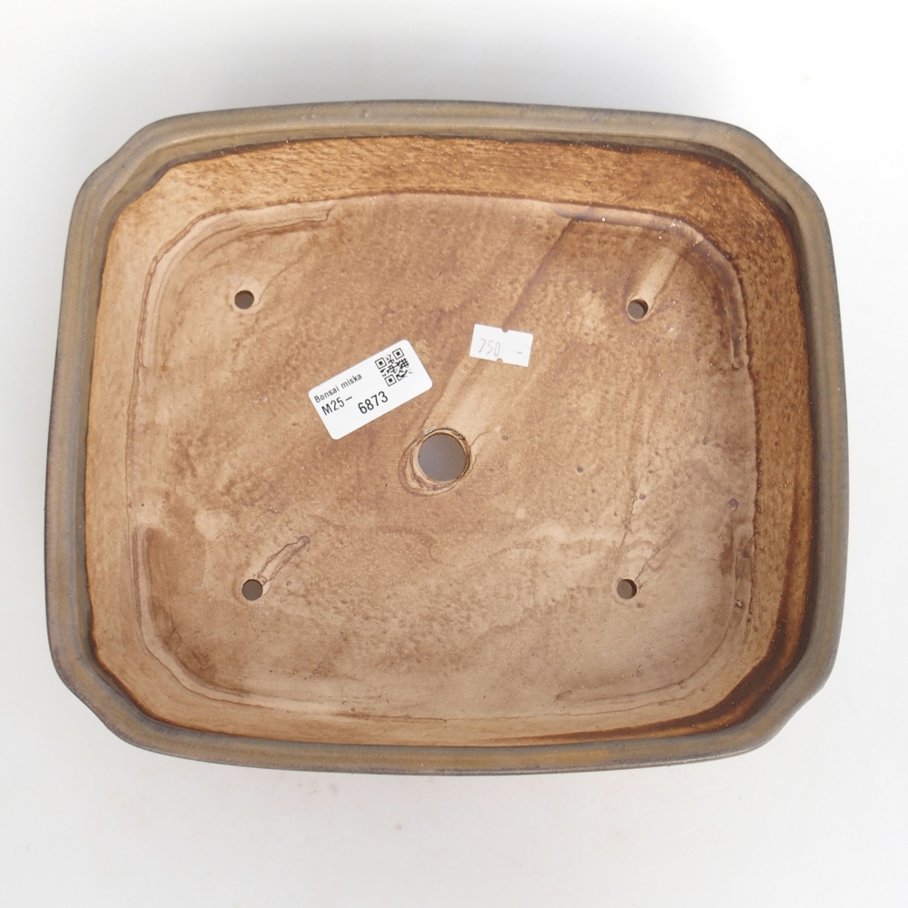 Bonsaischale aus Keramik 25 x 21,5 x 6,5 cm, braun
