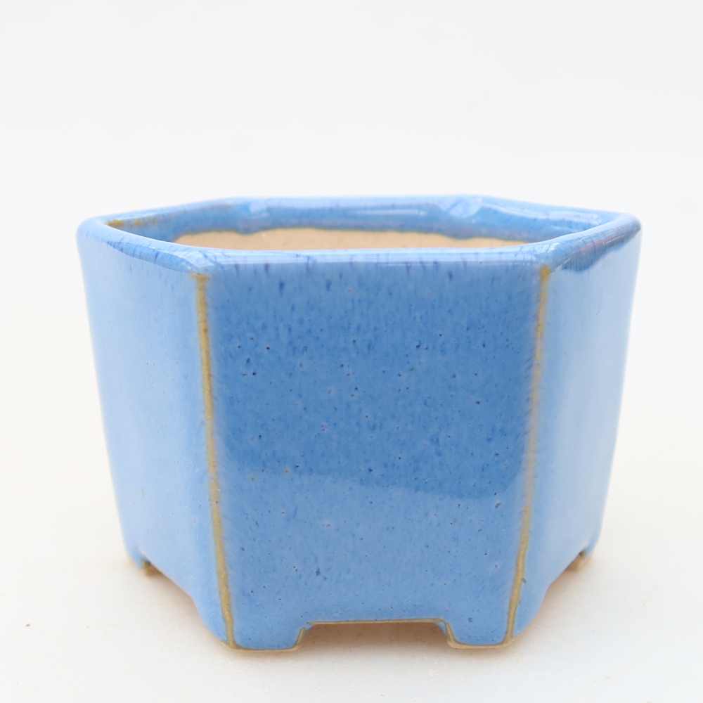 Keramik-Bonsai-Schale, 7 × 6 × 4,5 cm, Farbe: Blau