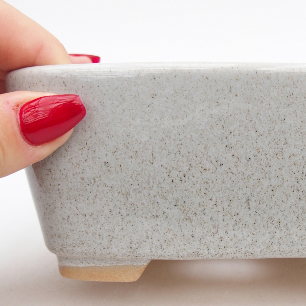 Bonsaischale aus Keramik 13,5 x 10,5 x 6 cm, grau