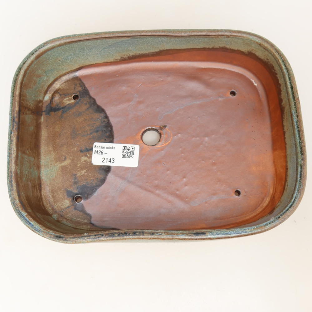 Keramik-Bonsai-Schale 23 x 18 x 5,5 cm, Farbe: braun-grün