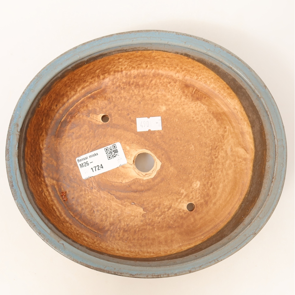Bonsaischale aus Keramik 21 x 19 x 5 cm, Farbe blau