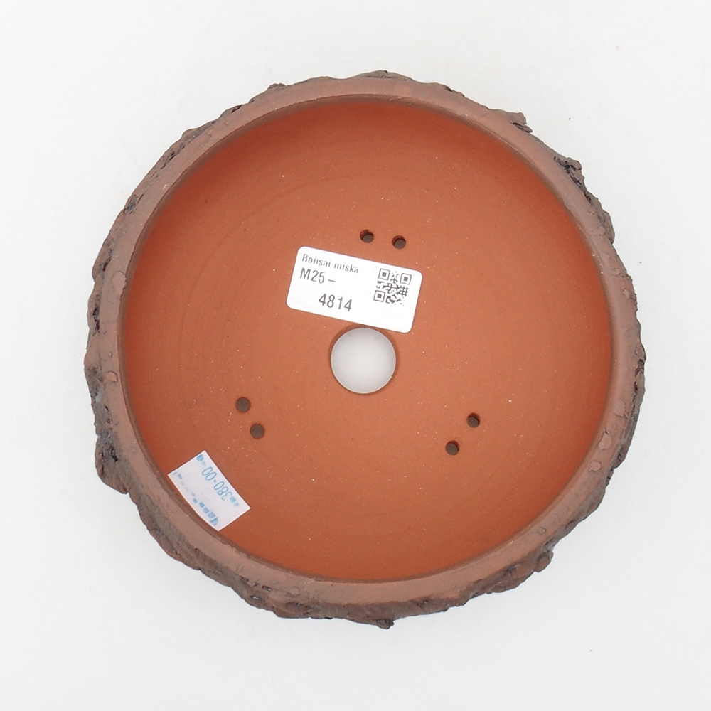 Keramik-Bonsaischale 15 x 15 x 6 cm, Farbe braun