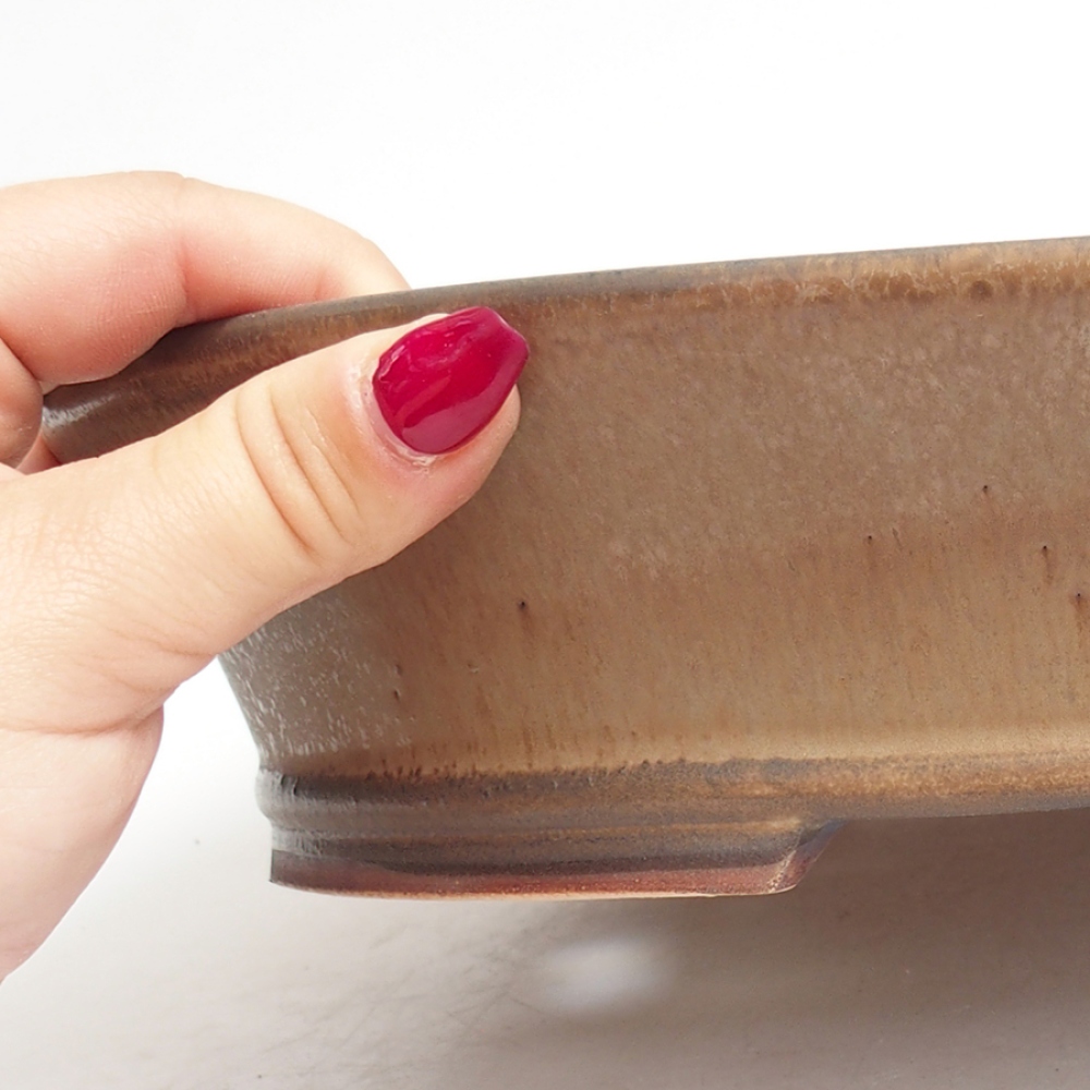 Bonsaischale aus Keramik  27,5 x 24,5 x 6  cm, Farbe braun