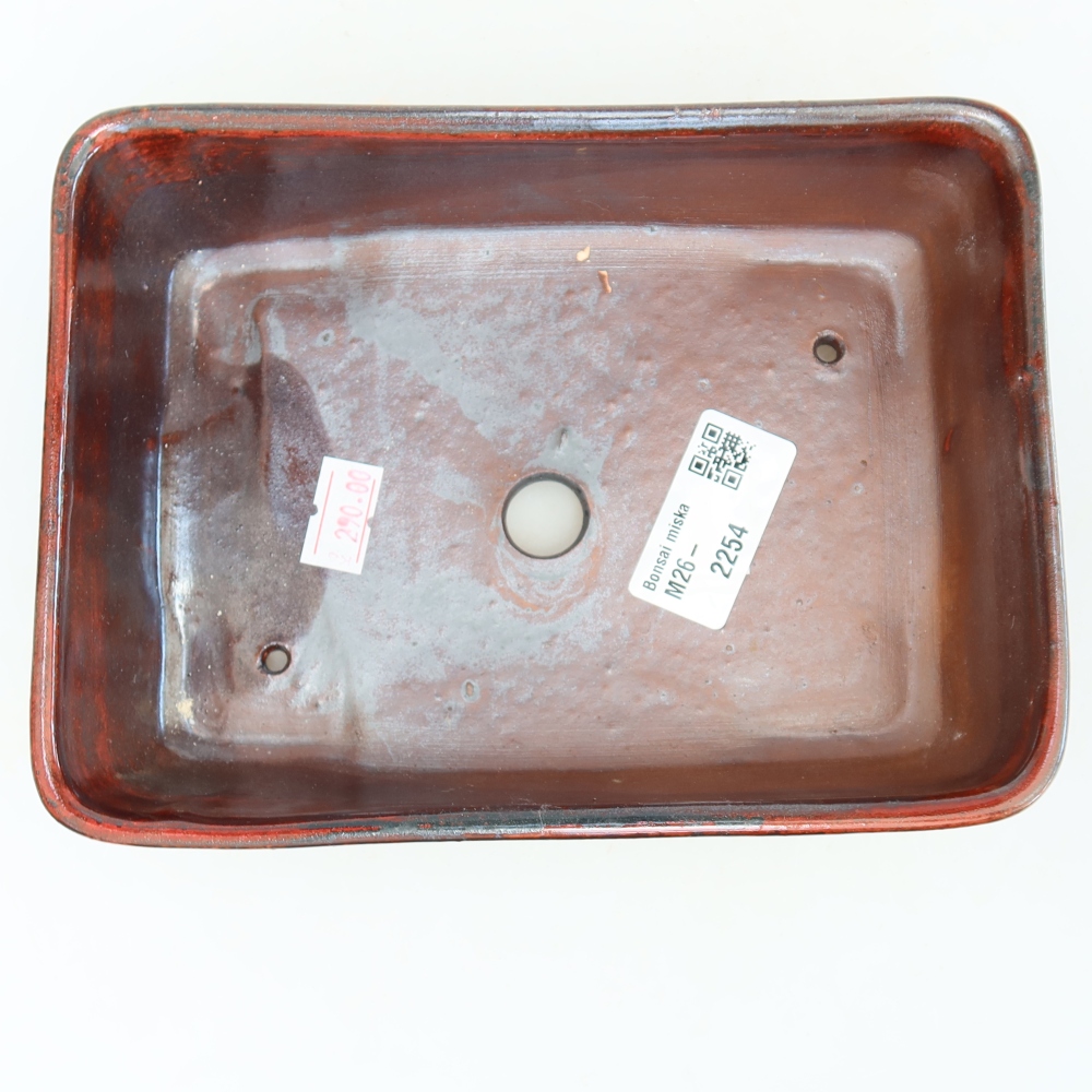 Keramik-Bonsai-Schale 18 x 13 x 5 cm, Farbe: rot