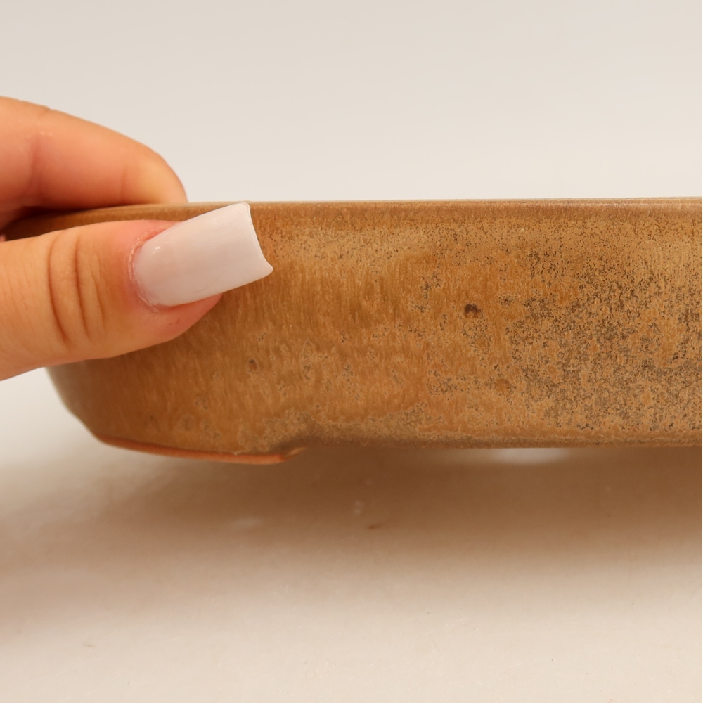 Bonsaischale aus Keramik 22 x 17 x 4 cm, Farbe beige