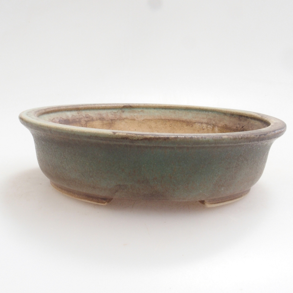 Bonsaischale aus Keramik 15 x 14 x 4 cm, Farbe Grün