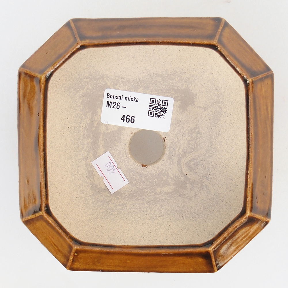 Bonsaischale aus Keramik 13,5 x 13,5 x 7,5 cm, braun
