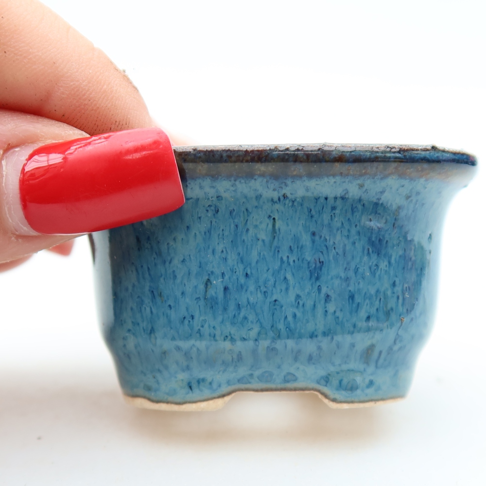 Keramik-Bonsai-Schale 6 x 5 x 3,5 cm, Farbe: Blau