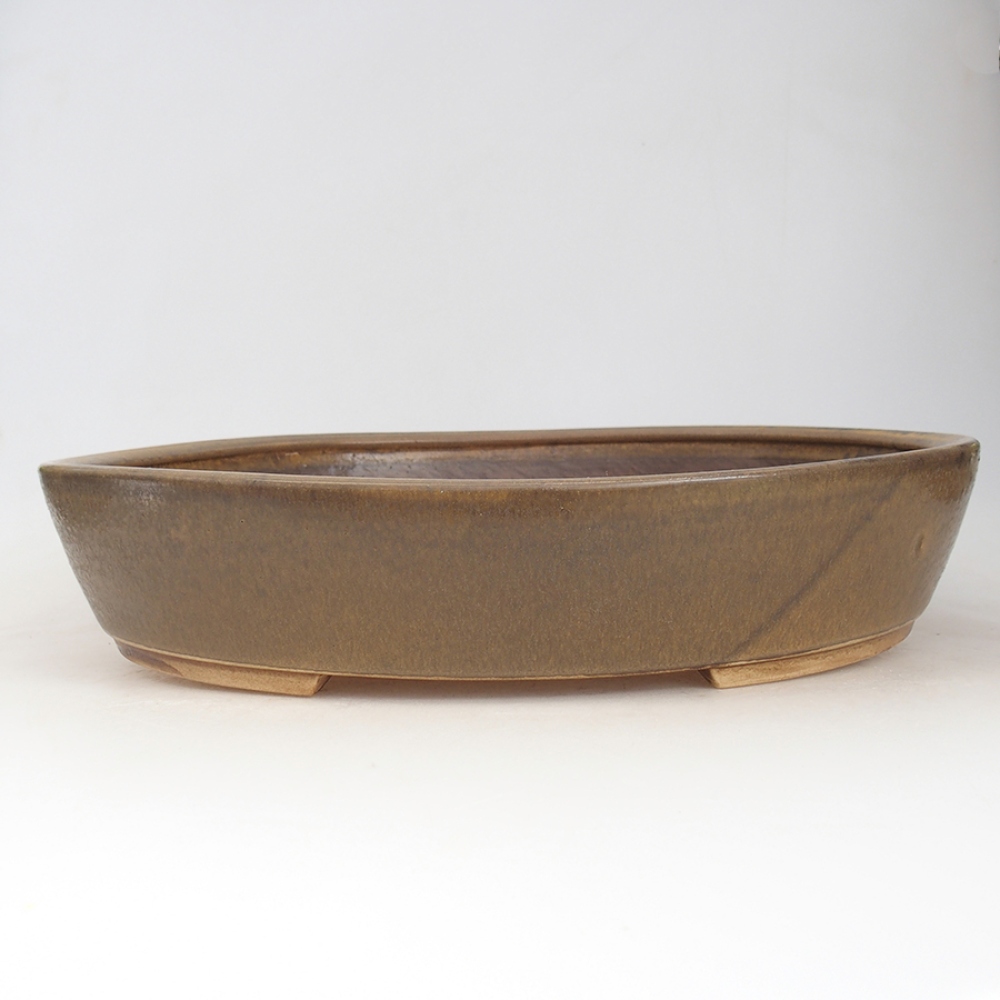 Keramik-Bonsaischale 32 x 28 x 6 cm, Farbe braun