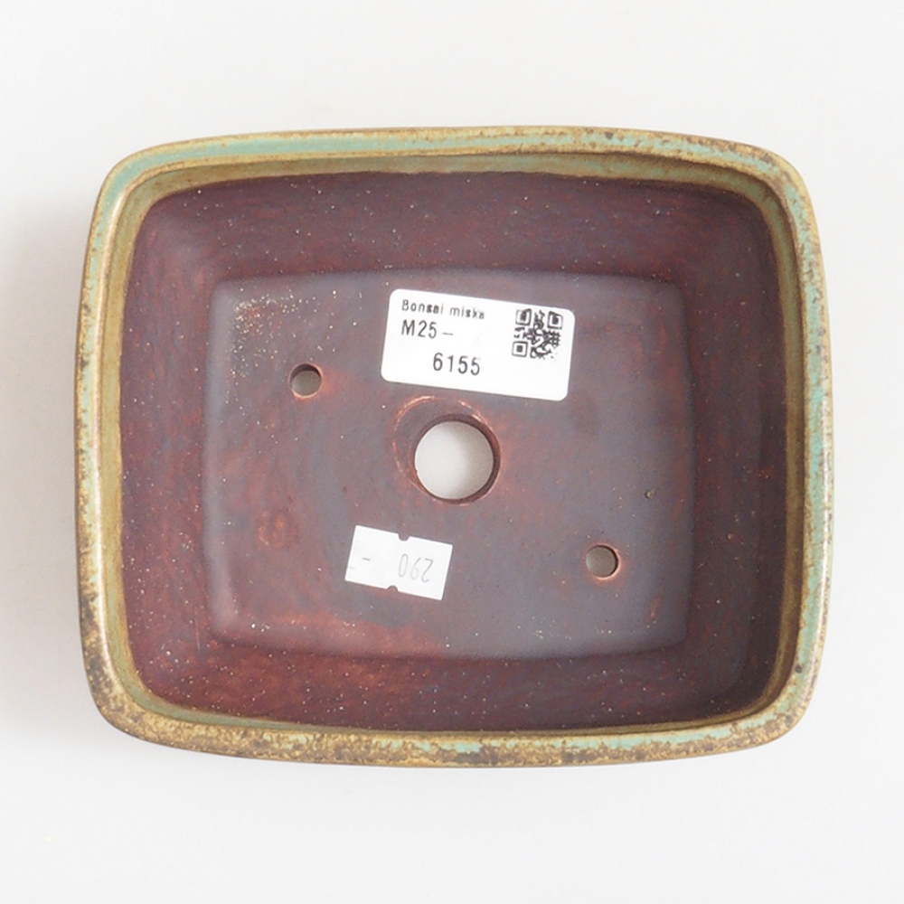 Bonsaischale aus Keramik 14 x 12 x 5 cm, Farbe Grün