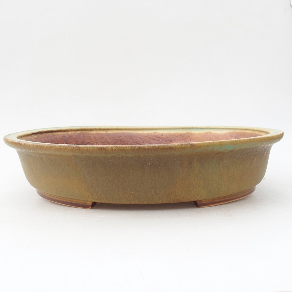 Keramik-Bonsaischale 25,5 x 28,5 x 5,5  cm, Farbe Grün