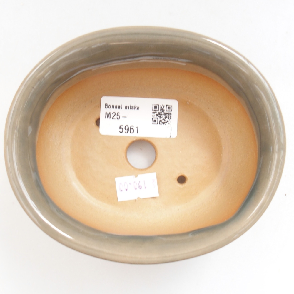 Keramik-Bonsaischale 12,5 x 10,5 x 5,5 cm, Farbe grau