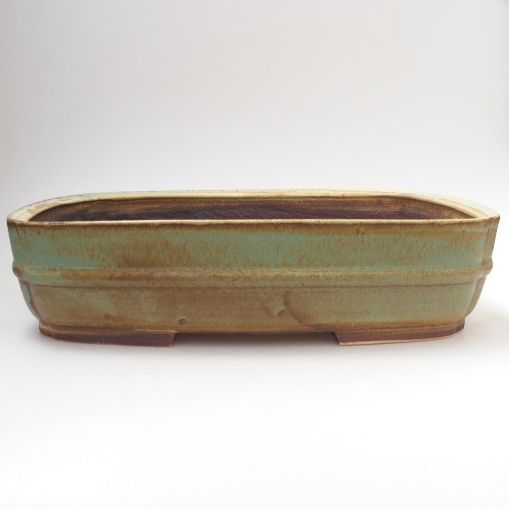 Bonsaischale aus Keramik 29 x 25 x 7 cm, grün