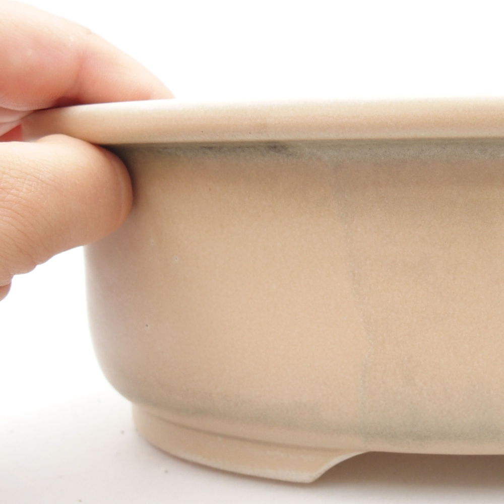 Keramik-Bonsaischale 23 x 19,5 x 7 cm, Farbe beige