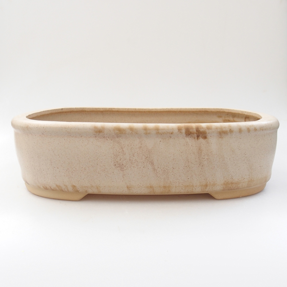 Keramik-Bonsaischale 31,5 x 26 x 8 cm, Farbe beige