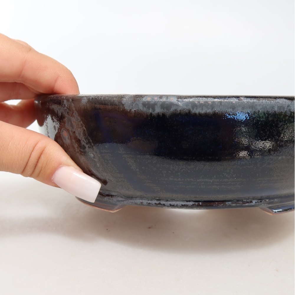 Keramik-Bonsai-Schale 17 x 17 x 5 cm, Farbe: Blau